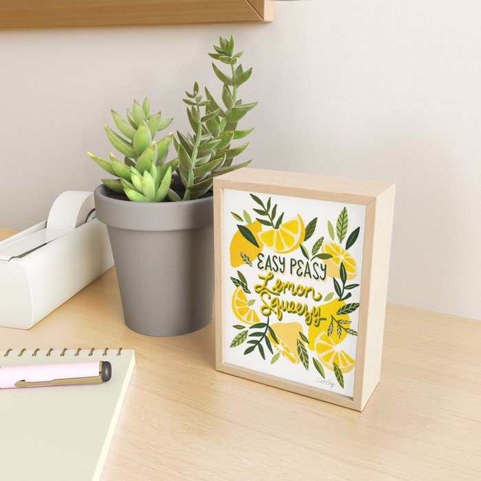 Easy Peasy Lemon Squeezy Citrus - Yellow & Green Palette Mini Art Print Gallery Image 2