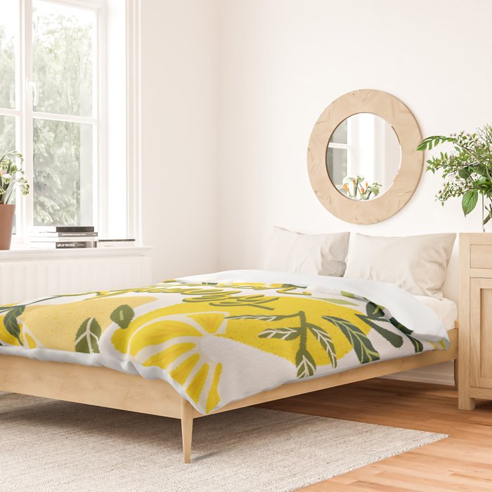 Easy Peasy Lemon Squeezy Citrus - Yellow & Green Palette Duvet Cover Gallery Image 2