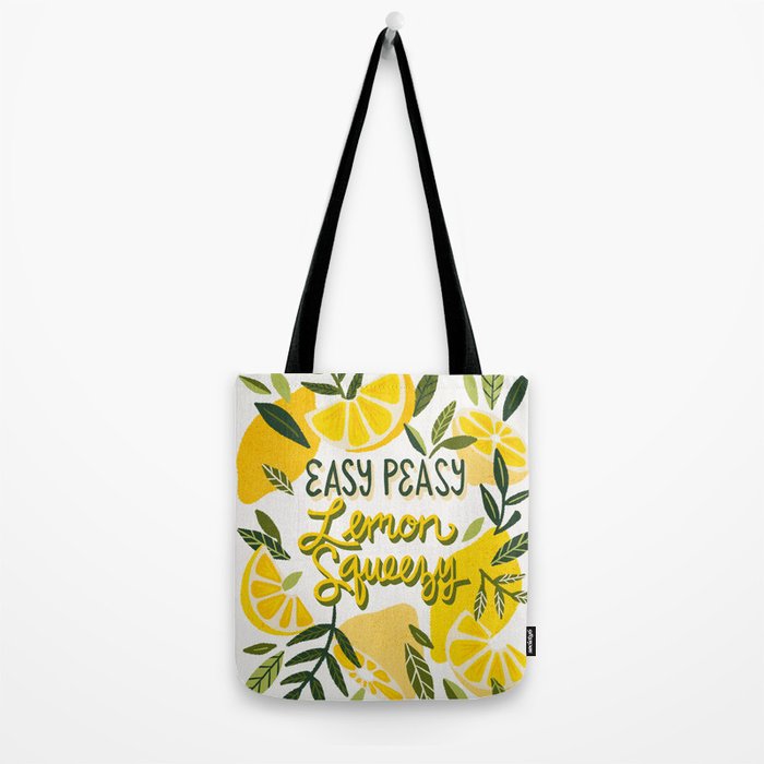 Easy Peasy Lemon Squeezy Citrus - Yellow & Green Palette Tote Bag Gallery Image 2