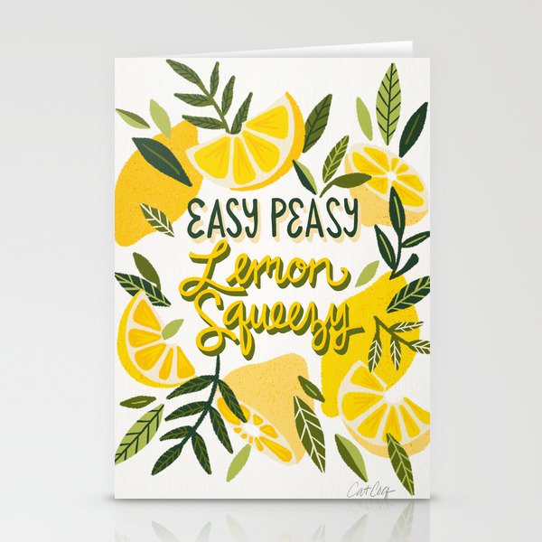 Easy Peasy Lemon Squeezy Citrus - Yellow & Green Palette Stationery Card Gallery Image 2