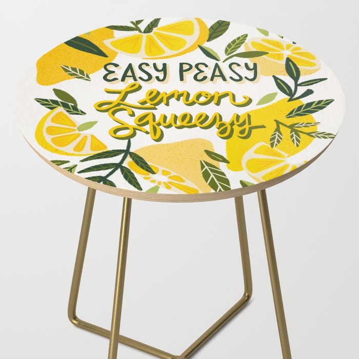 Easy Peasy Lemon Squeezy Citrus - Yellow & Green Palette Side Table Gallery Image 2