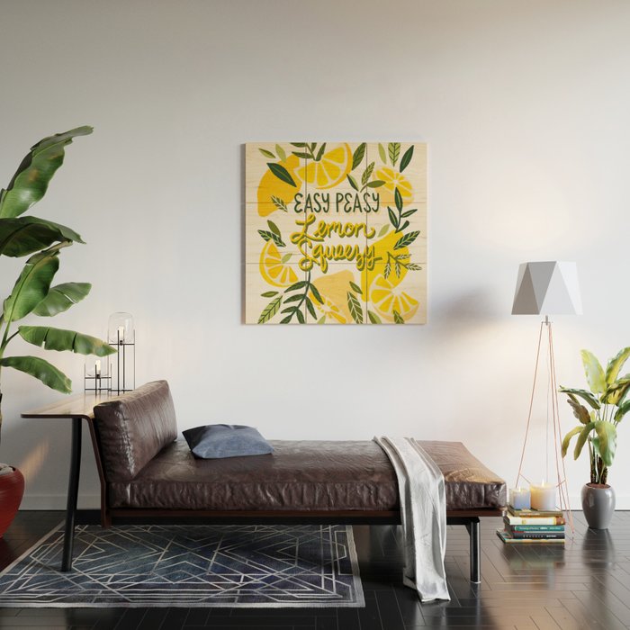 Easy Peasy Lemon Squeezy Citrus - Yellow & Green Palette Wood Wall Art Gallery Image 2