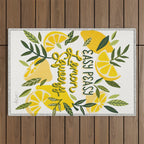 Easy Peasy Lemon Squeezy Citrus - Yellow & Green Palette Outdoor Rug Gallery Image 1