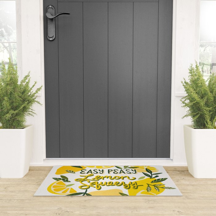 Easy Peasy Lemon Squeezy Citrus - Yellow & Green Palette Welcome Mat Gallery Image 3