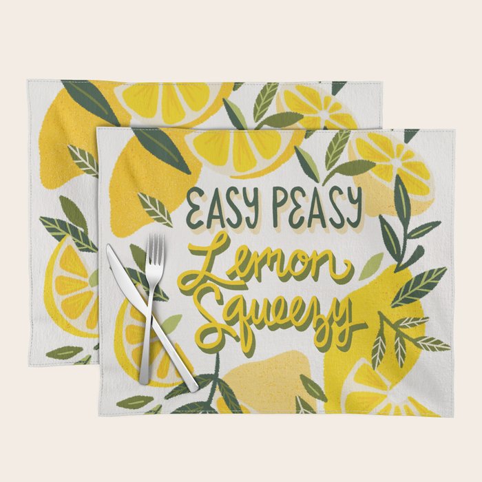 Easy Peasy Lemon Squeezy Citrus - Yellow & Green Palette Placemat Gallery Image 1