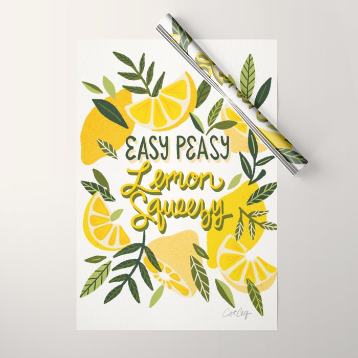 Easy Peasy Lemon Squeezy Citrus - Yellow & Green Palette Wrapping Paper Gallery Image 1
