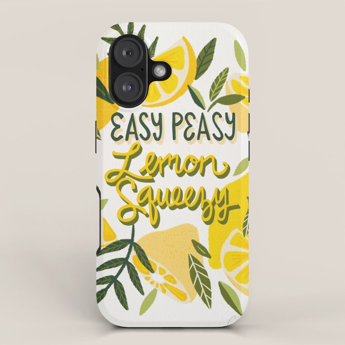 Easy Peasy Lemon Squeezy Citrus - Yellow & Green Palette iPhone Case Gallery Image 1
