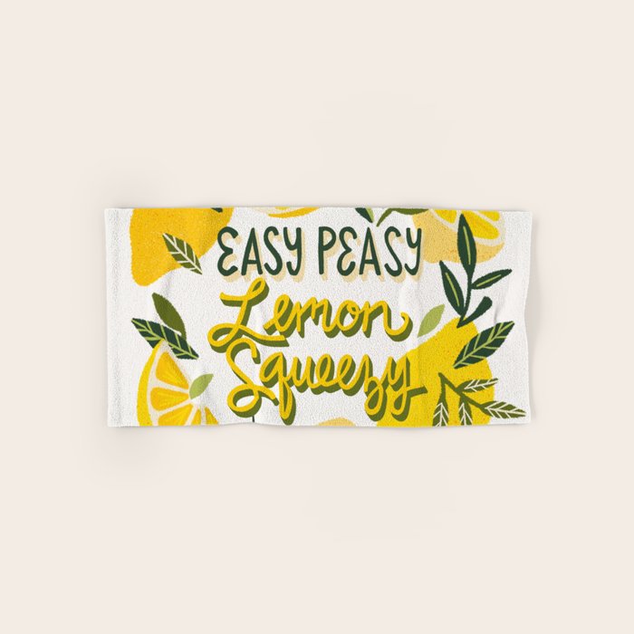 Easy Peasy Lemon Squeezy Citrus - Yellow & Green Palette Bath Towel Gallery Image 1