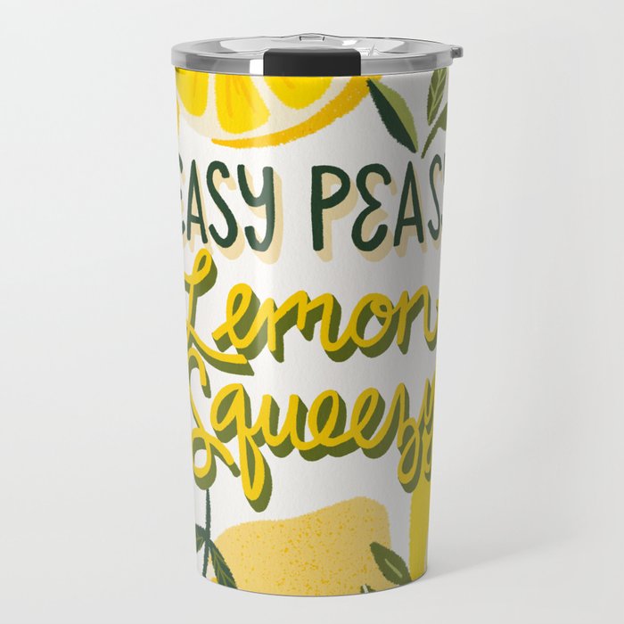 Easy Peasy Lemon Squeezy Citrus - Yellow & Green Palette Travel Mug Gallery Image 1