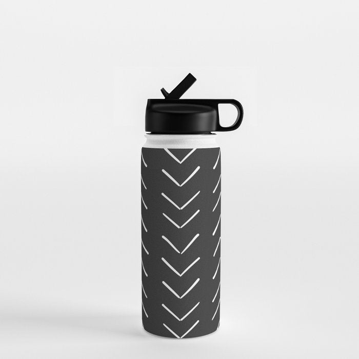 Boho Big Arrows in Black and White Water Bottle Gallery Image 1