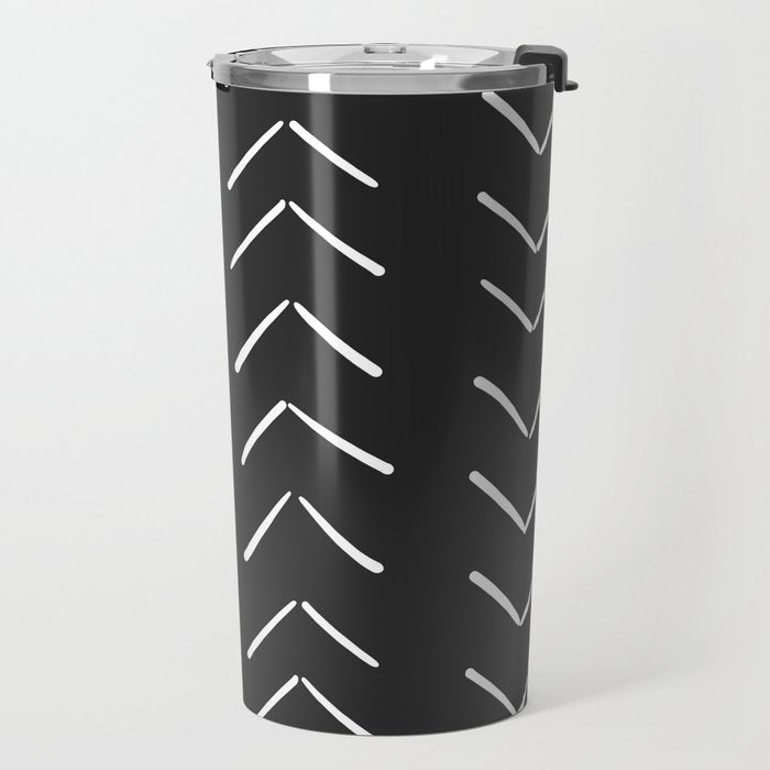 Boho Big Arrows in Black and White Travel Mug Gallery Image 2