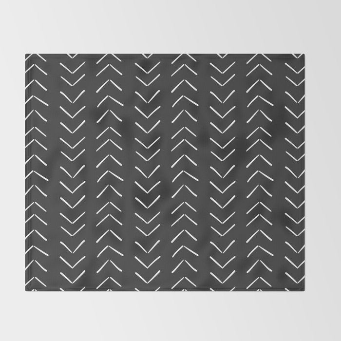 Boho Big Arrows in Black and White Throw Blanket Gallery Image 2