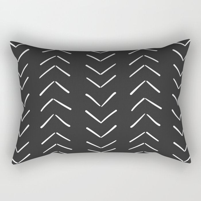 Boho Big Arrows in Black and White Rectangular Pillow Gallery Image 2