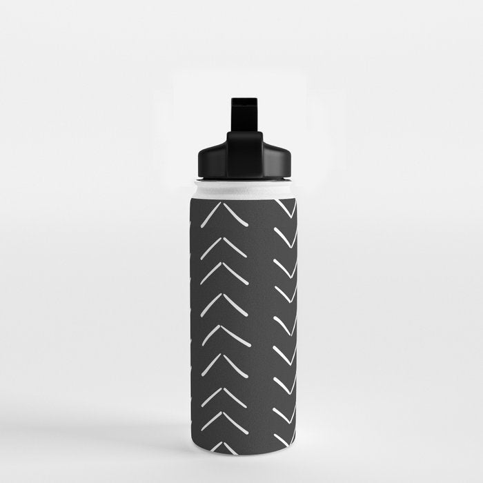 Boho Big Arrows in Black and White Water Bottle Gallery Image 2
