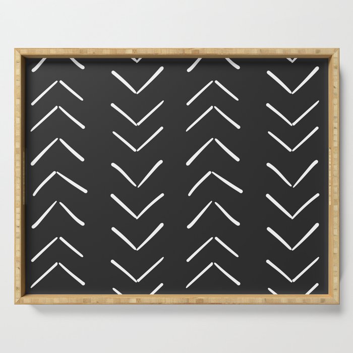 Boho Big Arrows in Black and White Serving Tray Gallery Image 1
