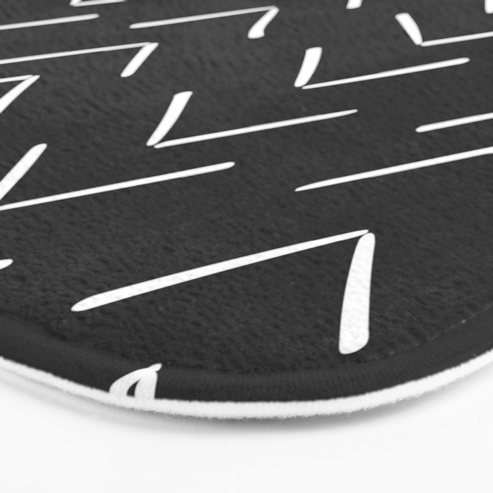 Boho Big Arrows in Black and White Bath Mat Gallery Image 3