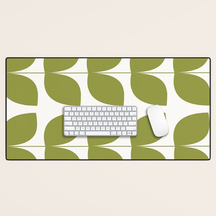 Mid Century Modern Leaves Green #society6 #buyart Desk Mat Gallery Image 1