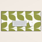 Mid Century Modern Leaves Green #society6 #buyart Desk Mat Gallery Image 1