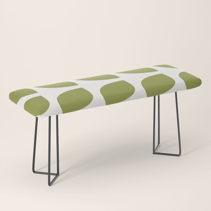 Mid Century Modern Leaves Green #society6 #buyart Bench Gallery Image 1