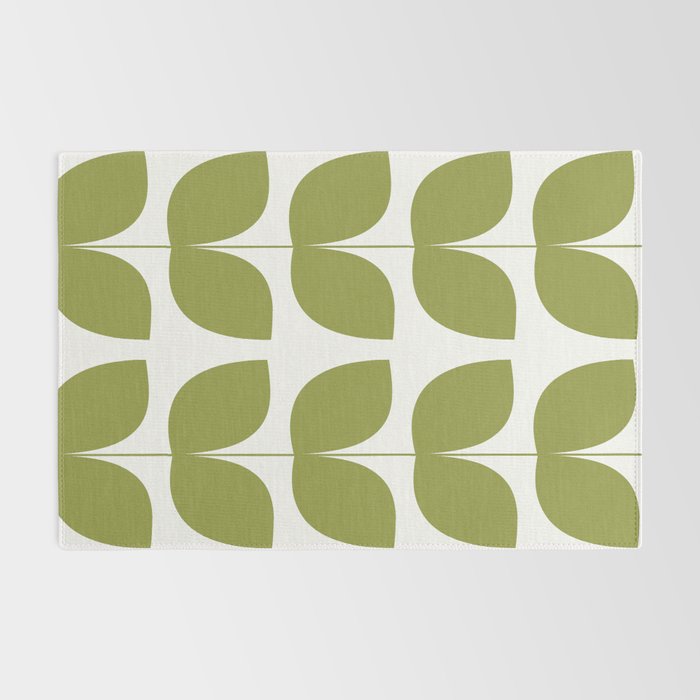 Mid Century Modern Leaves Green #society6 #buyart Rug Gallery Image 2