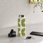 Mid Century Modern Leaves Green #society6 #buyart Water Bottle Gallery Image 4