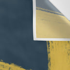 Abstract Minimalist Painted Brushstrokes in Light Mustard and Navy Blue 1 Wall Tapestry Gallery Image 3