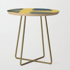 Abstract Minimalist Painted Brushstrokes in Light Mustard and Navy Blue 1 Side Table Gallery Image 1