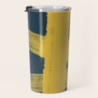 Abstract Minimalist Painted Brushstrokes in Light Mustard and Navy Blue 1 Travel Mug Gallery Image 3