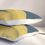 Abstract Minimalist Painted Brushstrokes in Light Mustard and Navy Blue 1 Pillow Sham Gallery Image 3