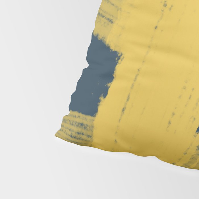 Abstract Minimalist Painted Brushstrokes in Light Mustard and Navy Blue 1 Pillow Sham Gallery Image 4