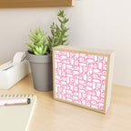 Mid Century Modern Piquet Abstract Multi Geometric Pattern in Retro Pink and White Mini Art Print Gallery Image 2