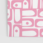 Mid Century Modern Piquet Abstract Multi Geometric Pattern in Retro Pink and White Poster Gallery Image 3