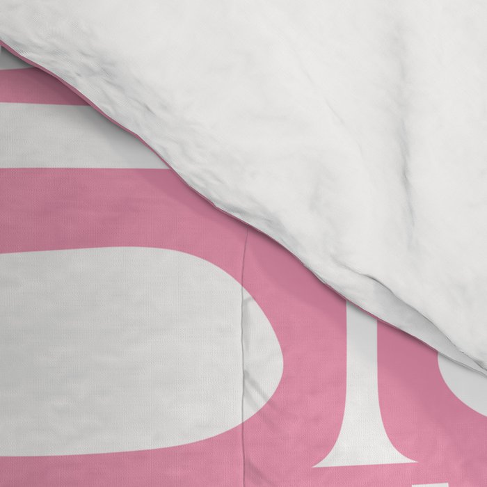 Mid Century Modern Piquet Abstract Multi Geometric Pattern in Retro Pink and White Comforter Gallery Image 4