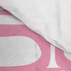 Mid Century Modern Piquet Abstract Multi Geometric Pattern in Retro Pink and White Comforter Gallery Image 4