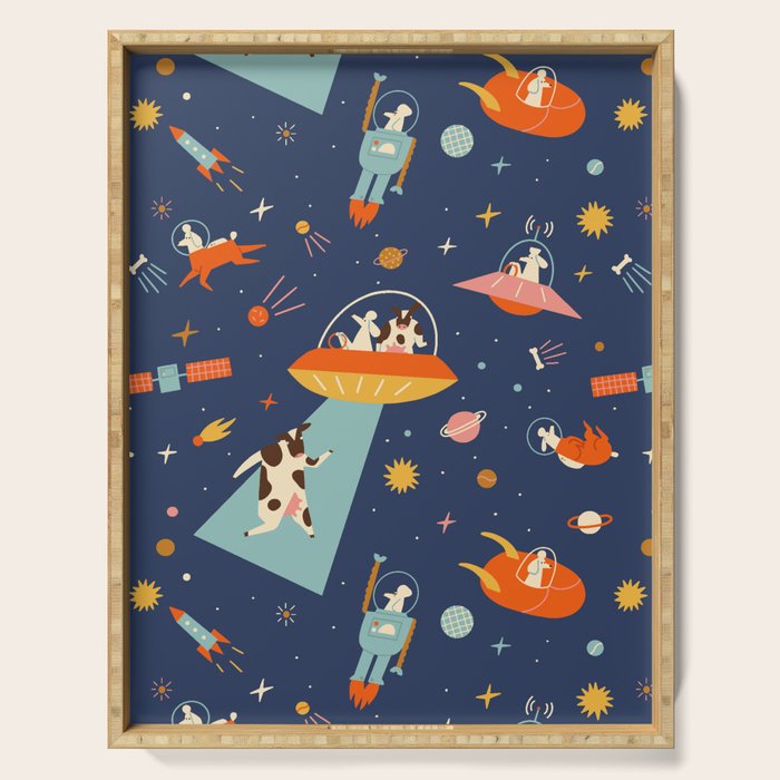 Cosmic dogs Serving Tray Gallery Image 1