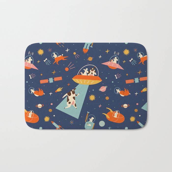 Cosmic dogs Bath Mat Gallery Image 1