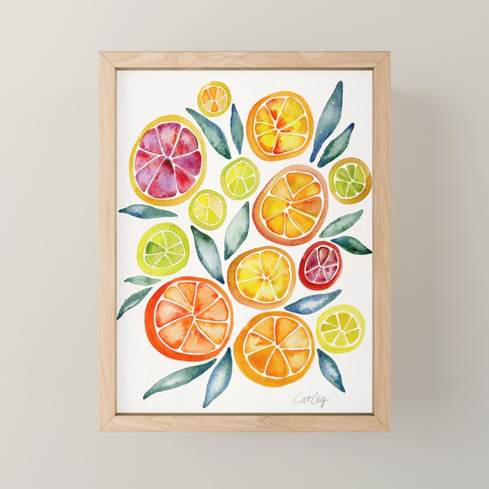 Sliced Citrus Watercolor Mini Art Print Gallery Image 1