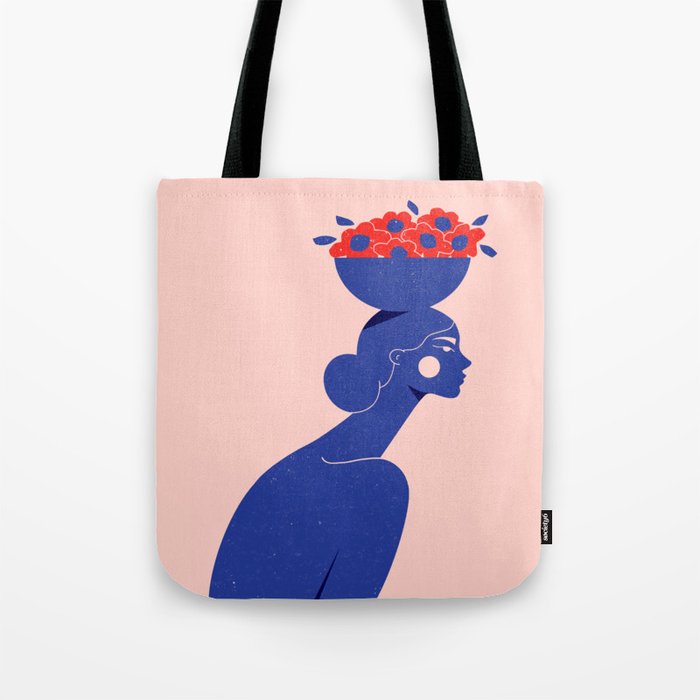 Floral Bowl Tote Bag Gallery Image 1