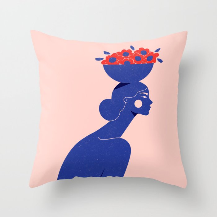 Floral Bowl Throw Pillow Gallery Image 6