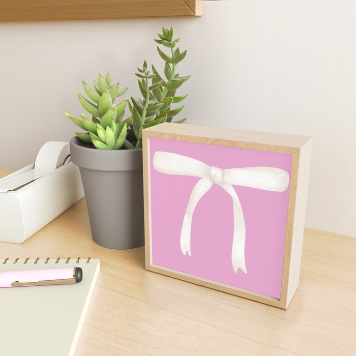Bows & Ribbons Pattern LIII Y2K Fuchsia Pink Mini Art Print Gallery Image 2