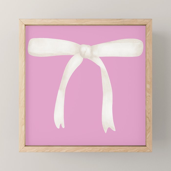 Bows & Ribbons Pattern LIII Y2K Fuchsia Pink Mini Art Print Gallery Image 1