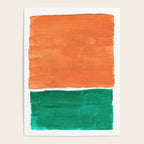 Emerald Green Tan Rothko Inspired Colourfield Squares Minimal Minimalist Mid Century Style by Ejaaz Haniff Poster Gallery Image 4
