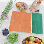 Emerald Green Tan Rothko Inspired Colourfield Squares Minimal Minimalist Mid Century Style by Ejaaz Haniff Cutting Board Gallery Image 2