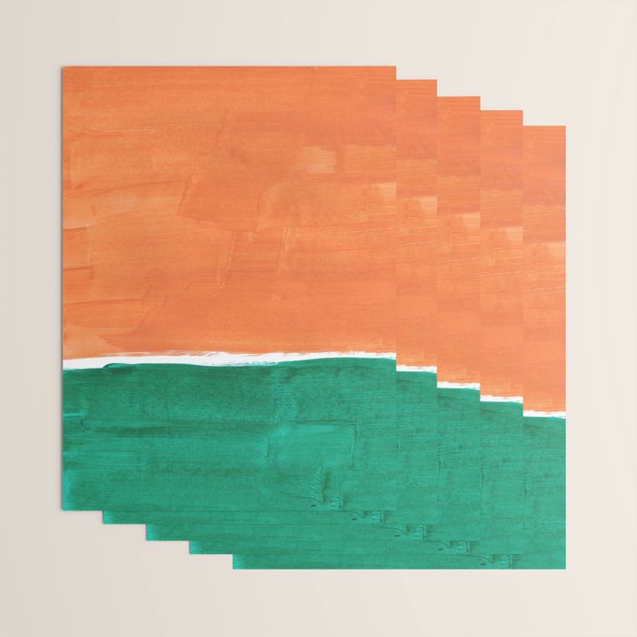 Emerald Green Tan Rothko Inspired Colourfield Squares Minimal Minimalist Mid Century Style by Ejaaz Haniff Wrapping Paper Gallery Image 3