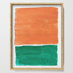 Emerald Green Tan Rothko Inspired Colourfield Squares Minimal Minimalist Mid Century Style by Ejaaz Haniff Serving Tray Gallery Image 1