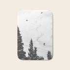 Backcountry Skier // Fresh Powder Snow Mountain Ski Landscape Black and White Photography Vibes Bath Mat Gallery Image 1