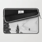 Backcountry Skier // Fresh Powder Snow Mountain Ski Landscape Black and White Photography Vibes Laptop Sleeve Gallery Image 2