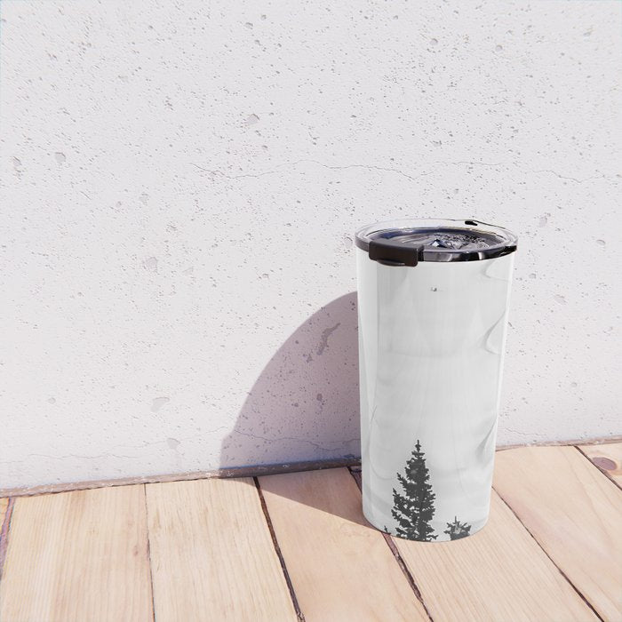 Backcountry Skier // Fresh Powder Snow Mountain Ski Landscape Black and White Photography Vibes Travel Mug Gallery Image 4