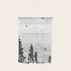 Backcountry Skier // Fresh Powder Snow Mountain Ski Landscape Black and White Photography Vibes Wall Hanging Gallery Image 1