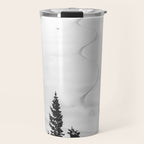 Backcountry Skier // Fresh Powder Snow Mountain Ski Landscape Black and White Photography Vibes Travel Mug Gallery Image 1
